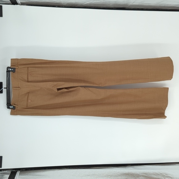 BCBGMaxazria Mid Rise Wide Leg Wool Pant Brown 8 Business casual academia office - Picture 2 of 11